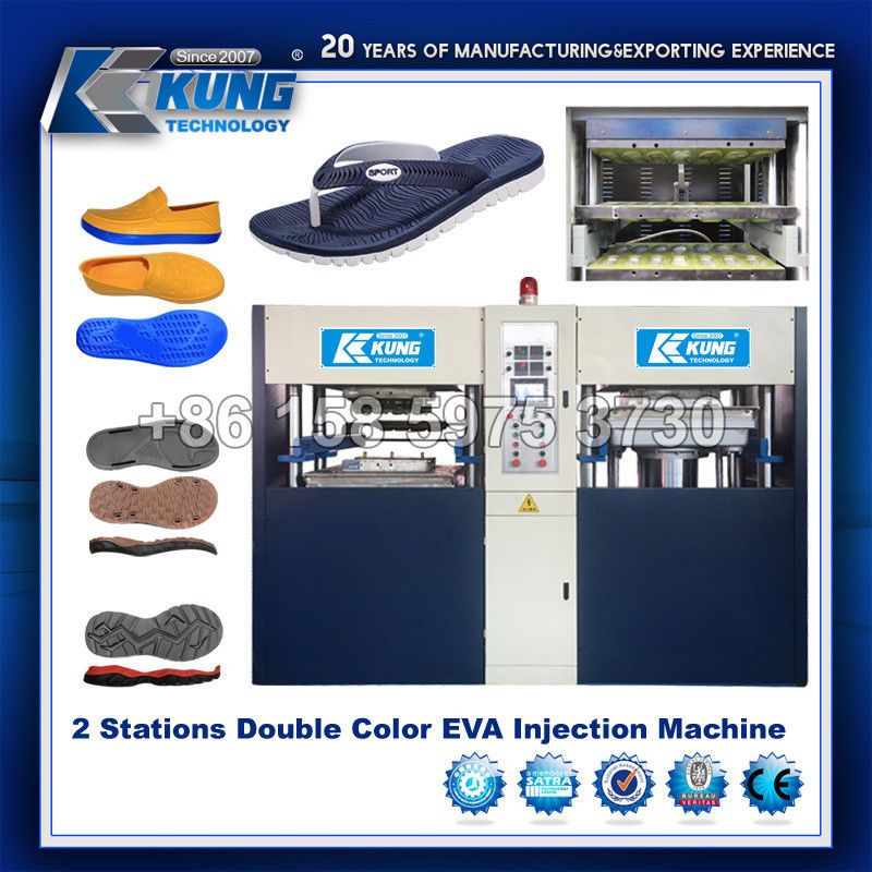 4 Stations Practical EVA Shoes Injection Machine Hydraulic For Slipper Making