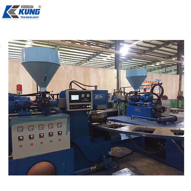 Practical Slipper TPR Sole Making Machine , Rotary PVC Air Blowing Injection Machine