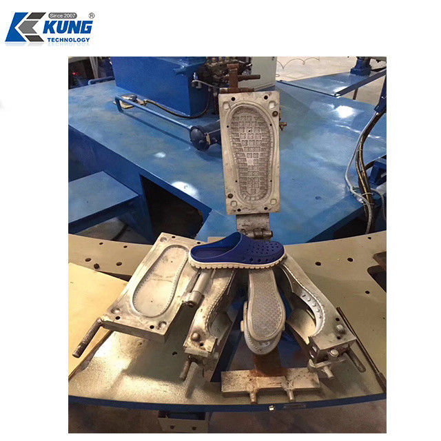 Practical Slipper TPR Sole Making Machine , Rotary PVC Air Blowing Injection Machine