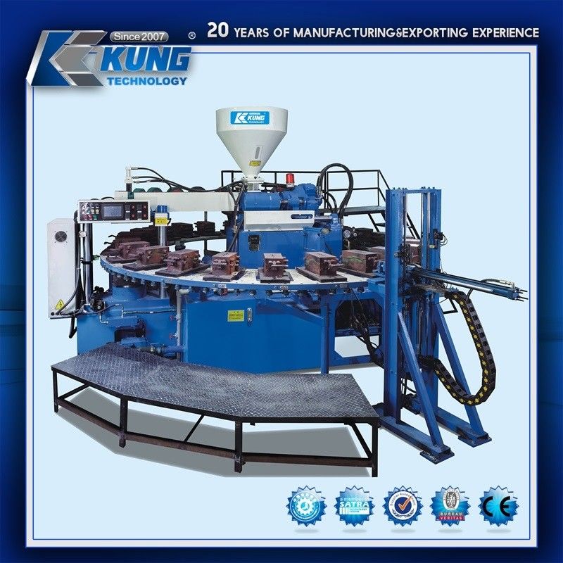 Practical Slipper TPR Sole Making Machine , Rotary PVC Air Blowing Injection Machine