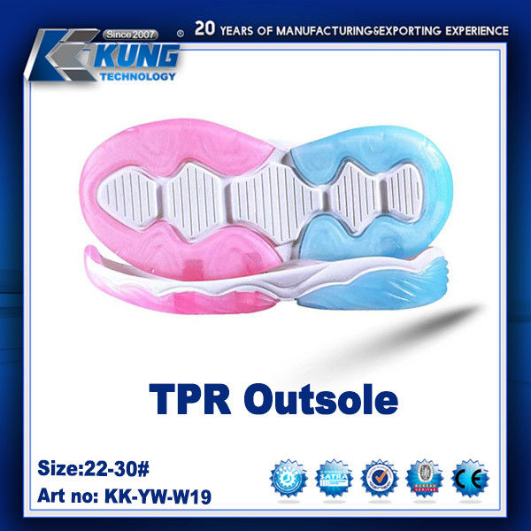 Odorless Nontoxic TPR Outer Sole , Anti Abrasion Rubber TPR Outsole