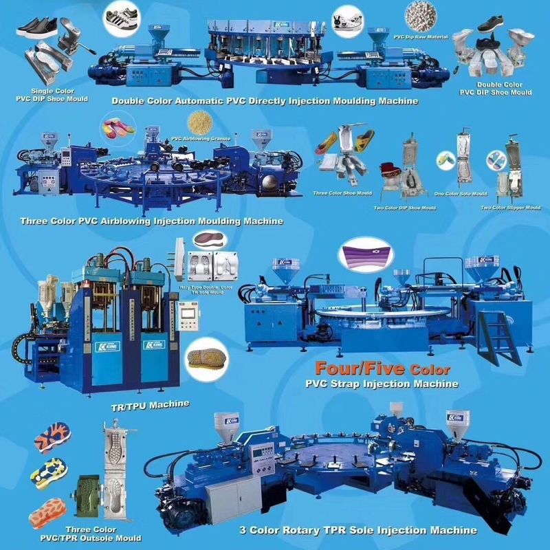 Practical Slipper TPR Sole Making Machine , Rotary PVC Air Blowing Injection Machine