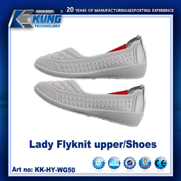Lady Flyknit Upper / Shoes EVA Outer Sole High Elastic Customized Color