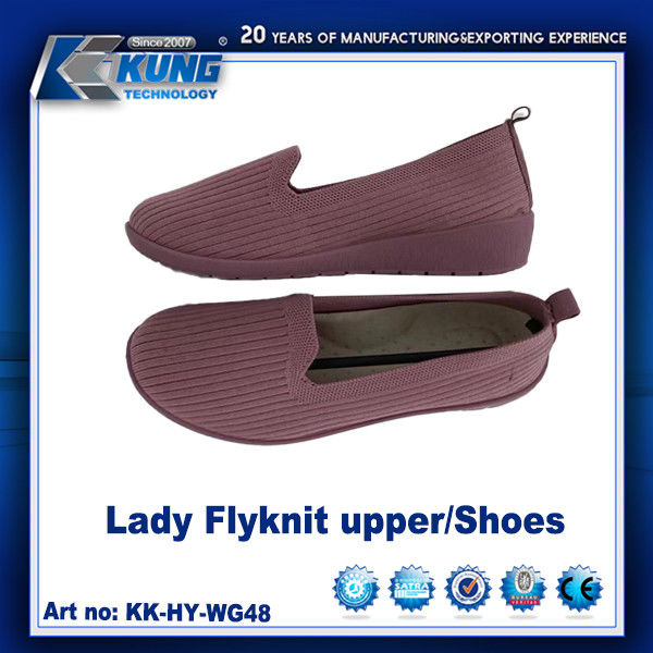 Lady Flyknit Upper / Shoes EVA Outer Sole High Elastic Customized Color