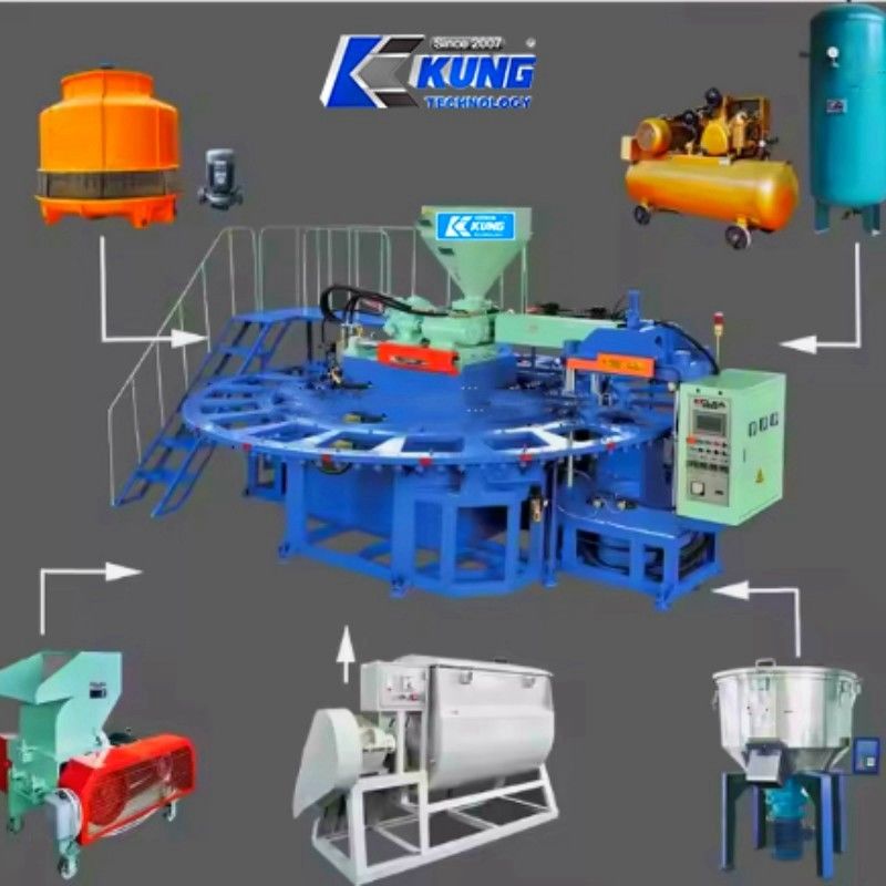 Single / Double / Three Color PVC Crystal Shoe Injection Molding Machine
