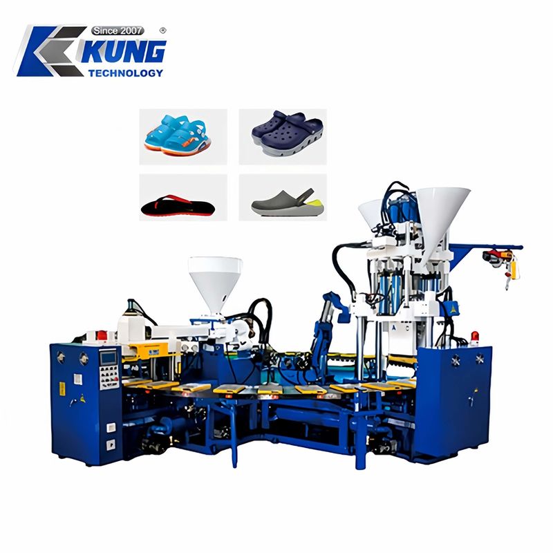Shoe making machine for Three-Color Crystal Blowing Plastic Shoe Injection Molding Machine