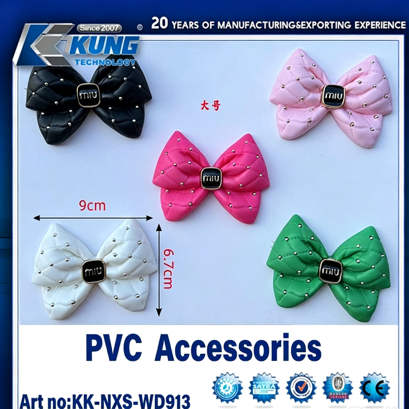 Cute Cartoon Bow PVC Shoe Ornaments Various Styles Bowknot Decorations For Footwear