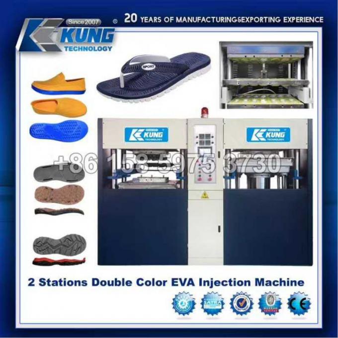 4 Stations Double Color EVA Slipper Foaming Making Machine